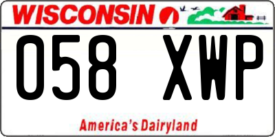 WI license plate 058XWP