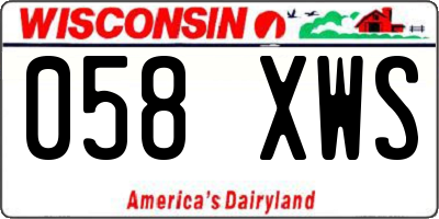 WI license plate 058XWS