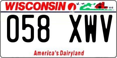 WI license plate 058XWV