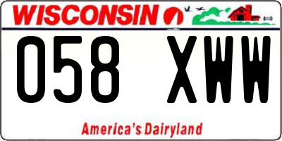 WI license plate 058XWW