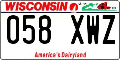 WI license plate 058XWZ