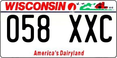 WI license plate 058XXC