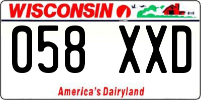 WI license plate 058XXD