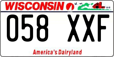 WI license plate 058XXF
