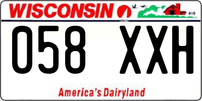 WI license plate 058XXH