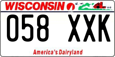 WI license plate 058XXK