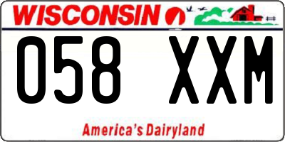 WI license plate 058XXM