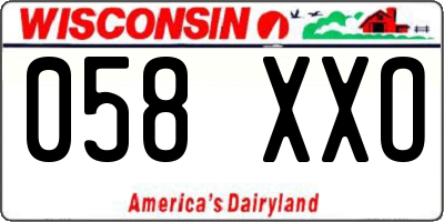 WI license plate 058XXO