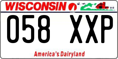 WI license plate 058XXP