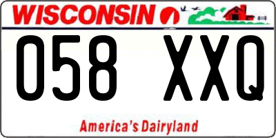 WI license plate 058XXQ