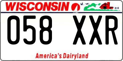 WI license plate 058XXR
