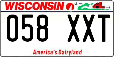 WI license plate 058XXT