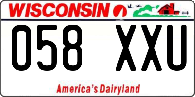 WI license plate 058XXU