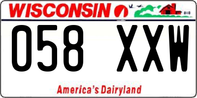 WI license plate 058XXW