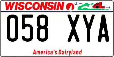WI license plate 058XYA