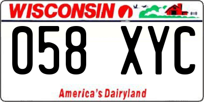 WI license plate 058XYC