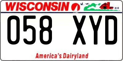 WI license plate 058XYD
