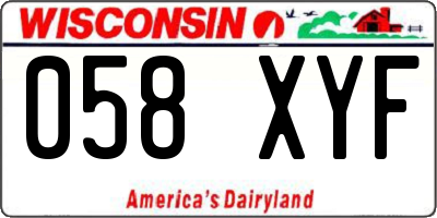 WI license plate 058XYF