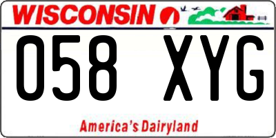 WI license plate 058XYG