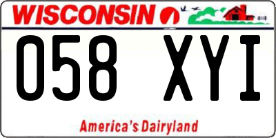 WI license plate 058XYI