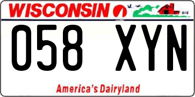 WI license plate 058XYN