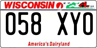 WI license plate 058XYO
