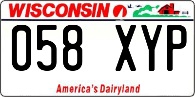 WI license plate 058XYP