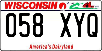 WI license plate 058XYQ
