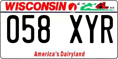 WI license plate 058XYR