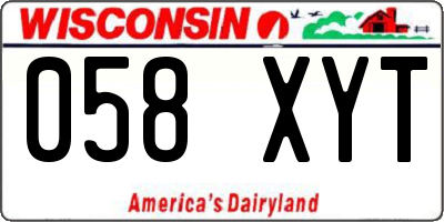 WI license plate 058XYT