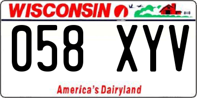 WI license plate 058XYV