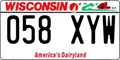 WI license plate 058XYW