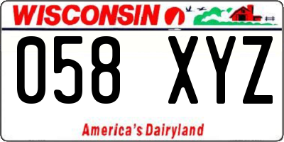 WI license plate 058XYZ
