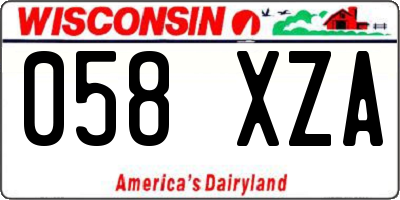 WI license plate 058XZA