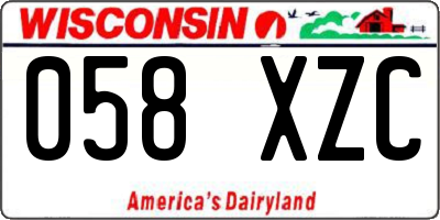 WI license plate 058XZC