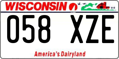 WI license plate 058XZE