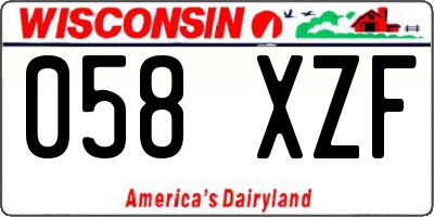 WI license plate 058XZF
