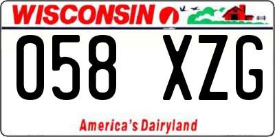 WI license plate 058XZG