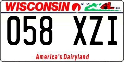 WI license plate 058XZI