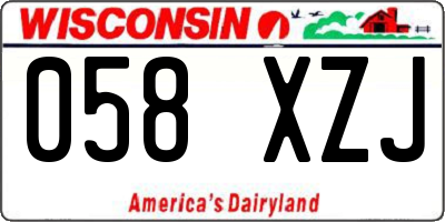 WI license plate 058XZJ