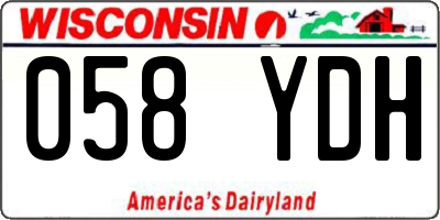WI license plate 058YDH