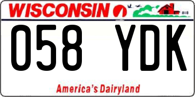 WI license plate 058YDK