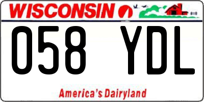 WI license plate 058YDL