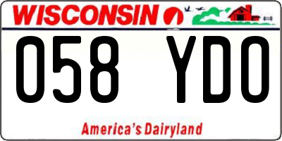 WI license plate 058YDO