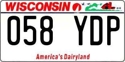 WI license plate 058YDP