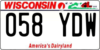 WI license plate 058YDW