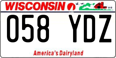 WI license plate 058YDZ