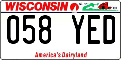 WI license plate 058YED
