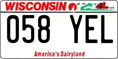 WI license plate 058YEL