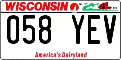 WI license plate 058YEV